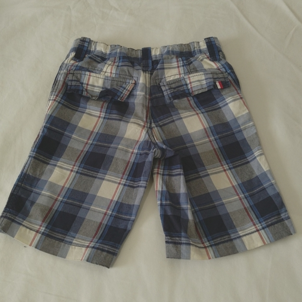 Tommy Hilfiger Boys 2 Shorts Bundle Navy Blue And Plaid Size 7 - Picture 4 of 8
